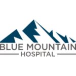 Blue Mountain Hospital's classic blue mountain logo. Blue Mountain is a critical access hospital.