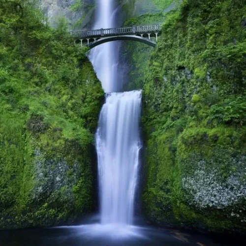 A beautiful vibrant waterfall in rural Oregon.